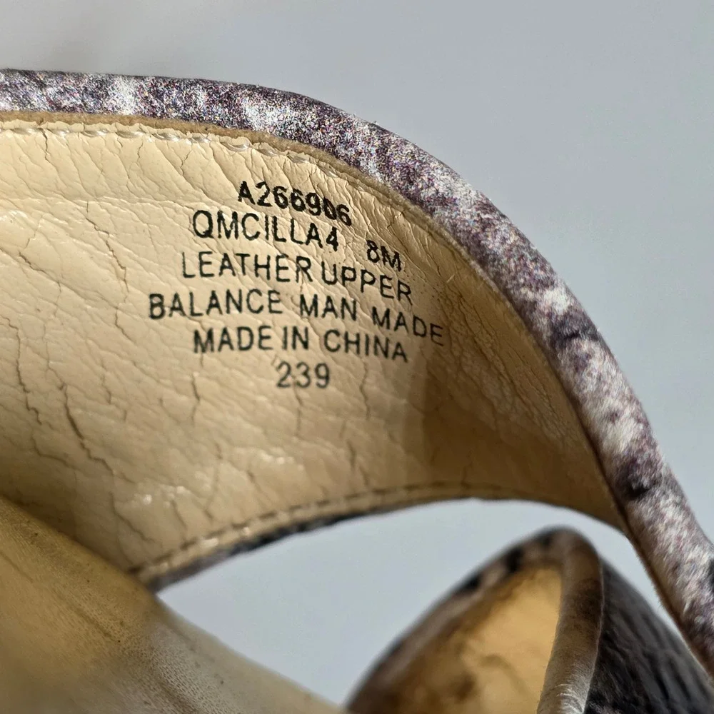 Marc‎ Fisher Womens 8 Snakeskin Print Cork Wedge Platform Slip-On Sandals